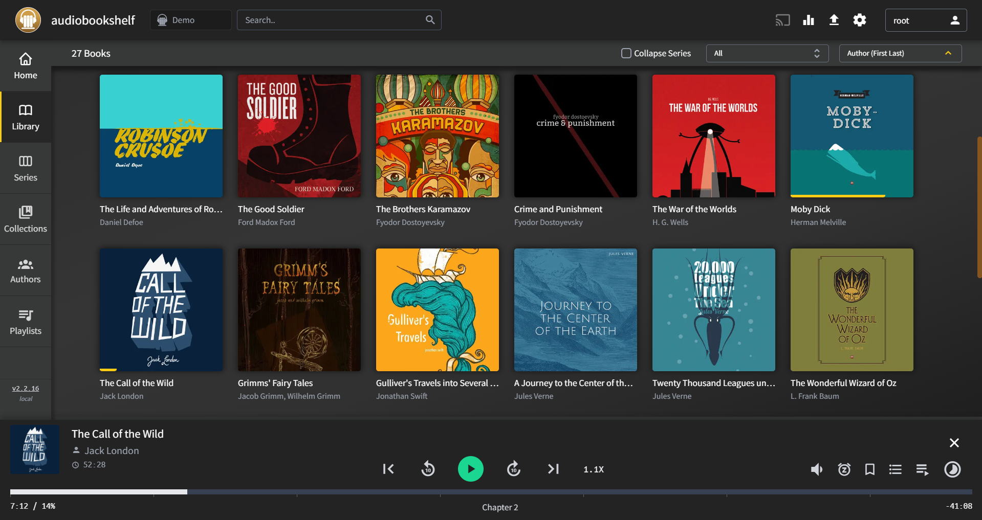 Interface Audiobookshelf